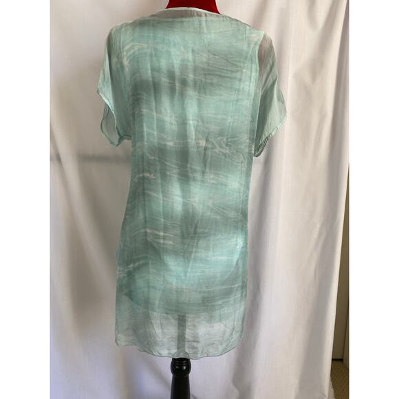 Aquavita short sleeve mint green all in 1 beachwear short sleeve tunic top large - Picture 3 of 13